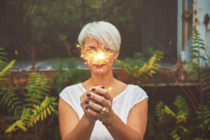 Woman with Sparkler